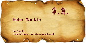 Hohn Martin névjegykártya