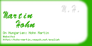 martin hohn business card